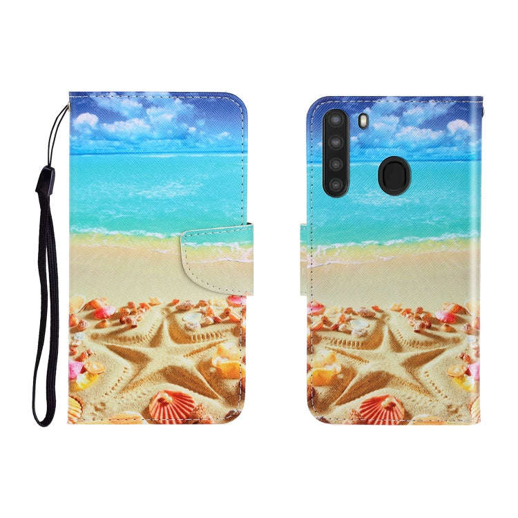 Colored Drawing Horizontal Flip Leather Case with Holder & Card Slot & Wallet, For Galaxy A01, Fo...