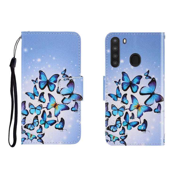 Colored Drawing Horizontal Flip Leather Case with Holder & Card Slot & Wallet, For Galaxy A01, Fo...