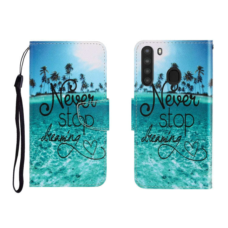 Colored Drawing Horizontal Flip Leather Case with Holder & Card Slot & Wallet, For Galaxy A01, Fo...