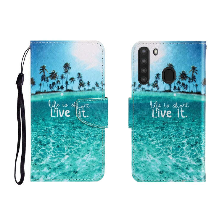 Colored Drawing Horizontal Flip Leather Case with Holder & Card Slot & Wallet, For Galaxy A01, Fo...