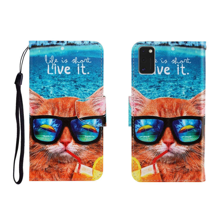 Colored Drawing Horizontal Flip Leather Case with Holder & Card Slot & Wallet, For Galaxy A41, Fo...