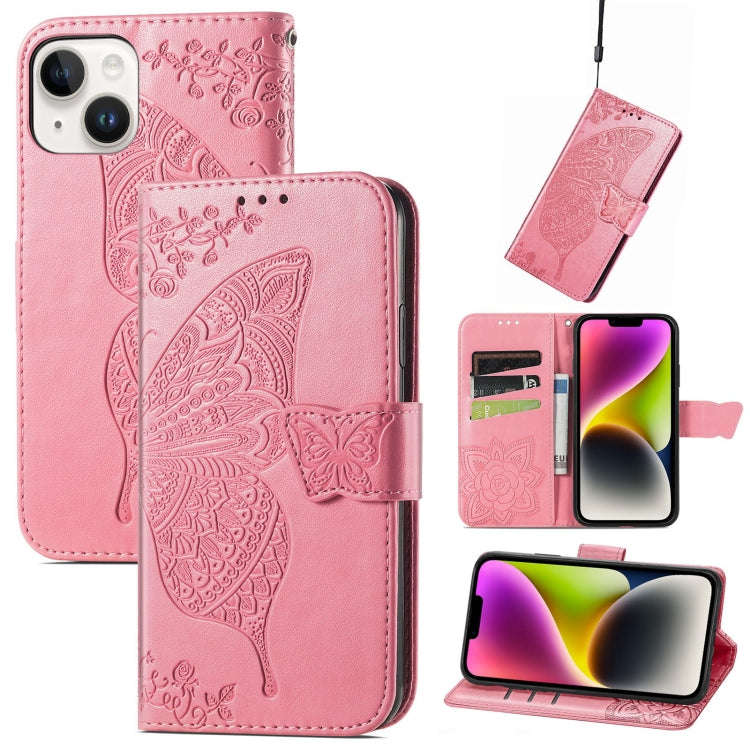 Butterfly Embossing Leather Case, For iPhone 14 Pro Max, For iPhone 14 Pro, For iPhone 14, For iP...