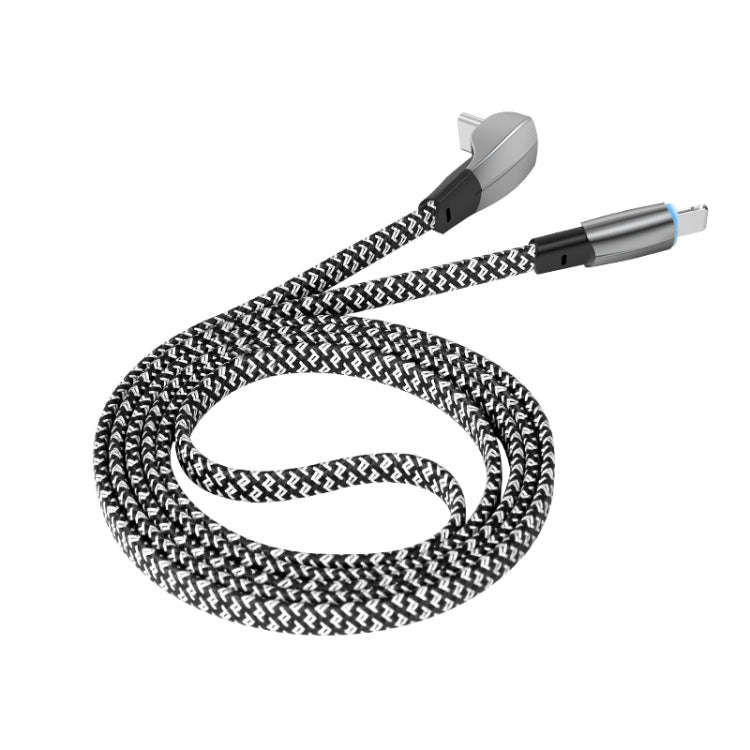 3A USB-C/Type-C to 8 Pin Elbow Fast Charge Data Cable, 3A Type-C to 8 Pin 1.2m, 3A Type-C to 8 Pi...