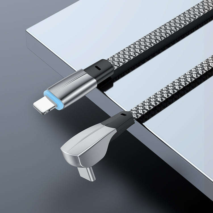 3A USB-C/Type-C to 8 Pin Elbow Fast Charge Data Cable, 3A Type-C to 8 Pin 1.2m, 3A Type-C to 8 Pi...