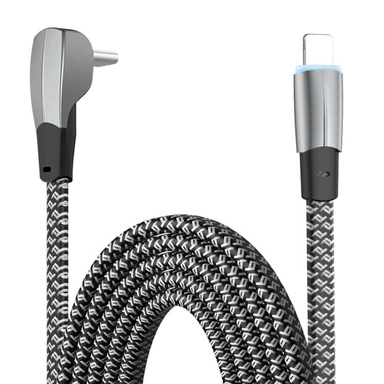 3A USB-C/Type-C to 8 Pin Elbow Fast Charge Data Cable, 3A Type-C to 8 Pin 1.2m, 3A Type-C to 8 Pi...