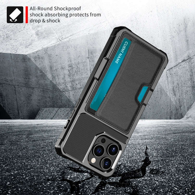 ZM02 Card Slot Holder Phone Case, For iPhone 14 Pro Max, For iPhone 14 Pro, For iPhone 14, For iP...
