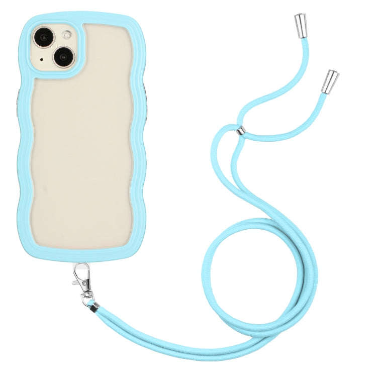 Lanyard Candy Color Wave TPU Clear PC Phone Case, For iPhone 15 Pro Max, For iPhone 15 Pro, For i...