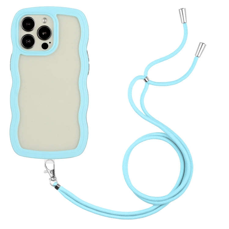 Lanyard Candy Color Wave TPU Clear PC Phone Case, For iPhone 15 Pro Max, For iPhone 15 Pro, For i...