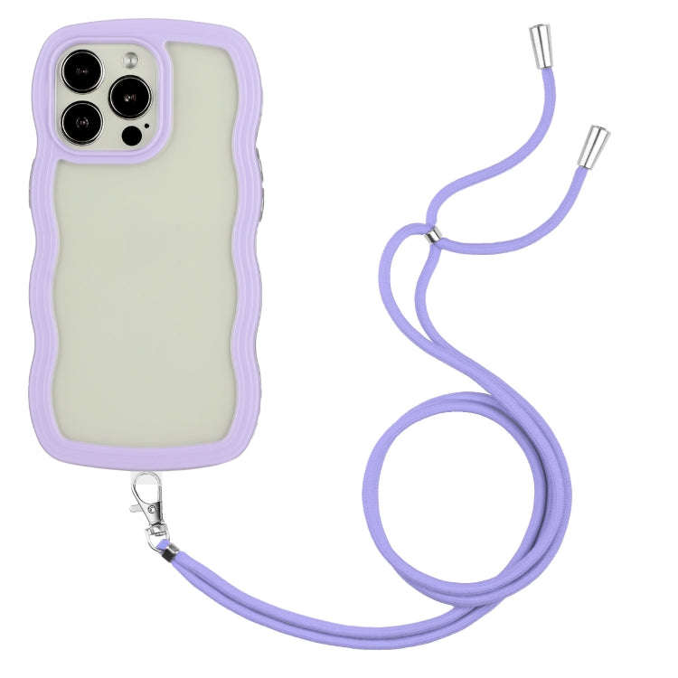Lanyard Candy Color Wave TPU Clear PC Phone Case, For iPhone 15 Pro Max, For iPhone 15 Pro, For i...