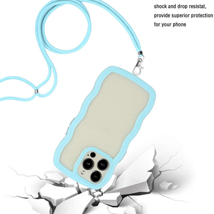 Lanyard Candy Color Wave TPU Clear PC Phone Case, For iPhone 15 Pro Max, For iPhone 15 Pro, For i...