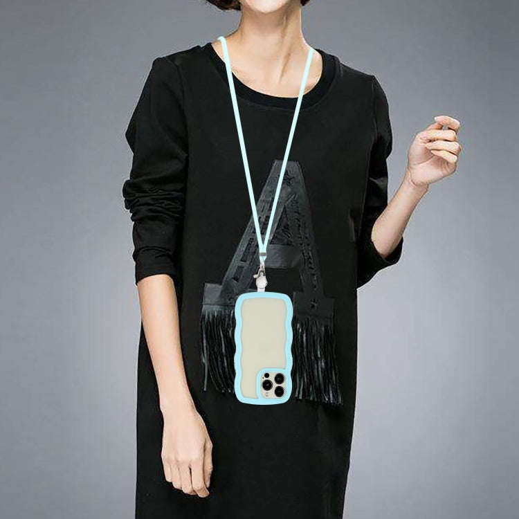 Lanyard Candy Color Wave TPU Clear PC Phone Case, For iPhone 15 Pro Max, For iPhone 15 Pro, For i...