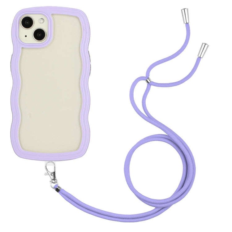 Lanyard Candy Color Wave TPU Clear PC Phone Case, For iPhone 15 Pro Max, For iPhone 15 Pro, For i...