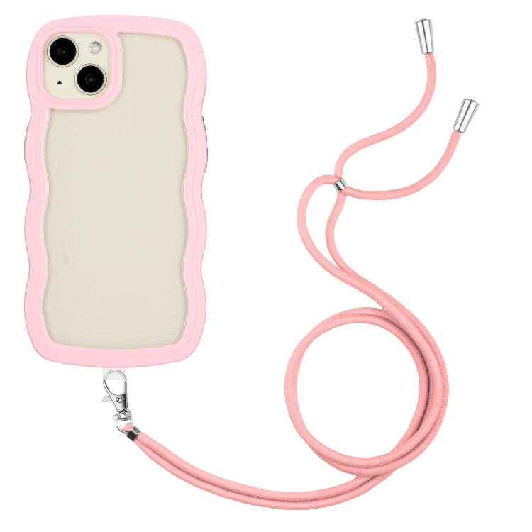 Lanyard Candy Color Wave TPU Clear PC Phone Case, For iPhone 15 Pro Max, For iPhone 15 Pro, For i...