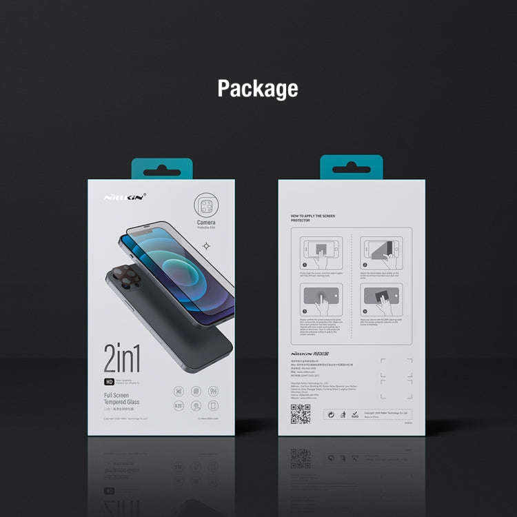 NILLKIN 2 in 1 HD Full Screen Tempered Glass Film + Camera Protector Set, For iPhone 14 Pro