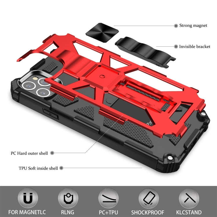 Armor Shockproof TPU + PC Magnetic Protective Case with Holder, For iPhone 11, For iPhone 11 Pro,...