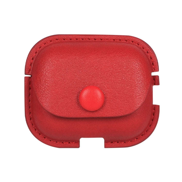 Litchi Texture PU Leather Earphone Protective Case with Hook, For AirPods Pro 2 with Hook