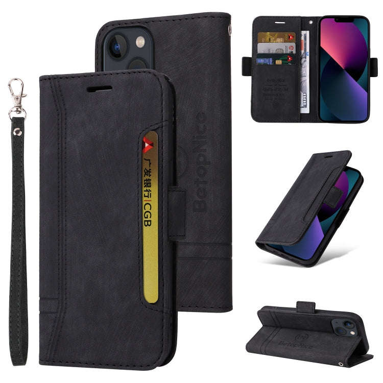 BETOPNICE Dual-side Buckle Leather Phone Case, For iPhone 14, For iPhone 14 Plus, For iPhone 14 P...