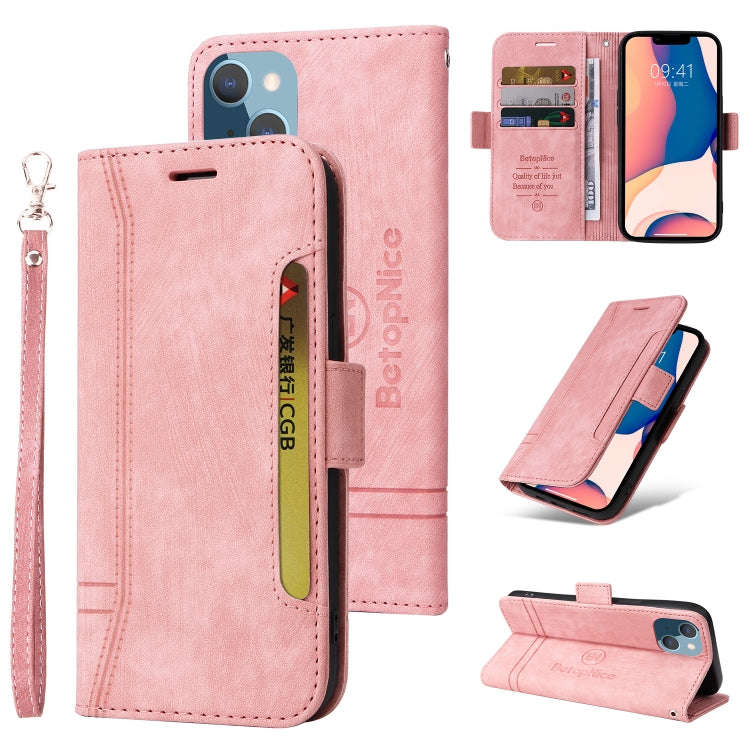 BETOPNICE Dual-side Buckle Leather Phone Case, For iPhone 14, For iPhone 14 Plus, For iPhone 14 P...