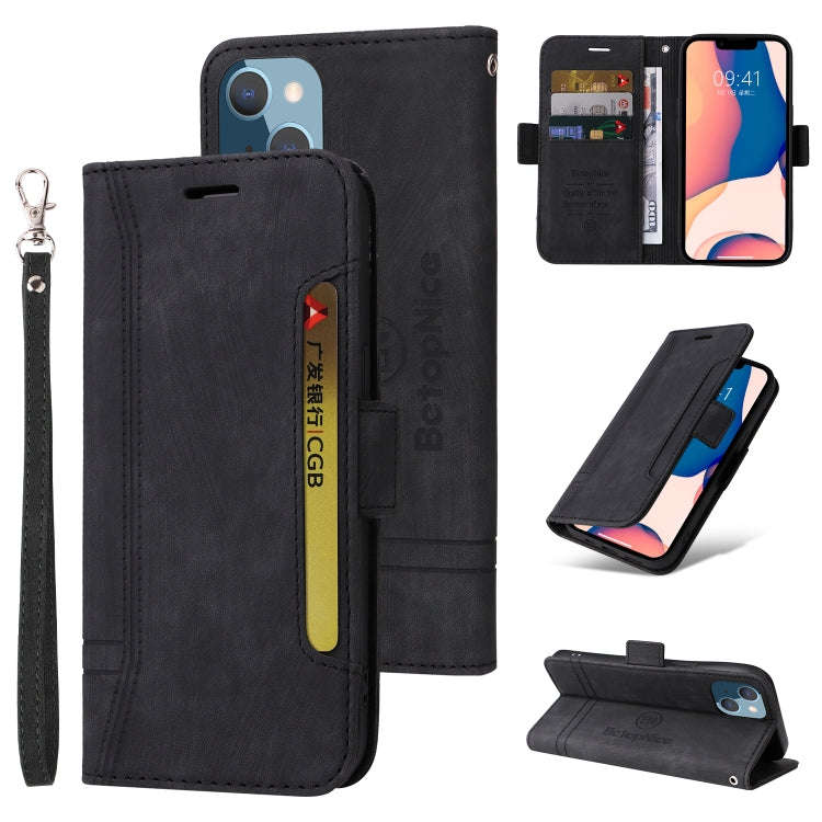 BETOPNICE Dual-side Buckle Leather Phone Case, For iPhone 14, For iPhone 14 Plus, For iPhone 14 P...