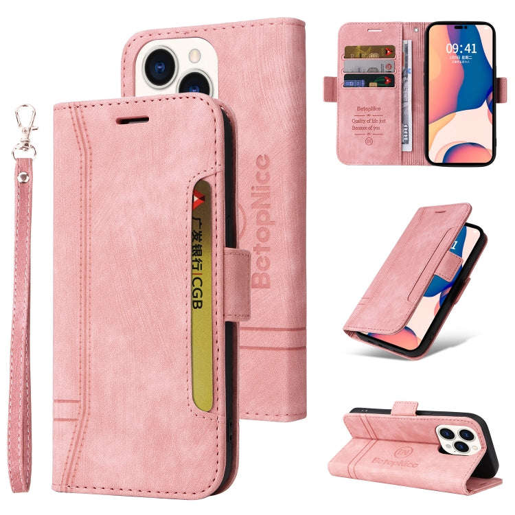 BETOPNICE Dual-side Buckle Leather Phone Case, For iPhone 14, For iPhone 14 Plus, For iPhone 14 P...