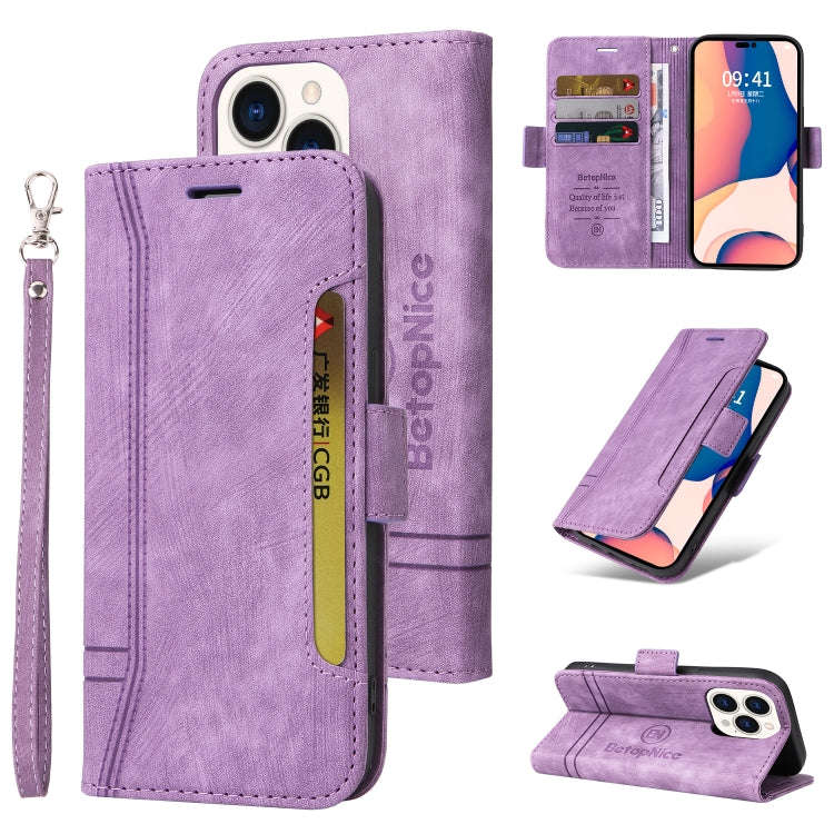 BETOPNICE Dual-side Buckle Leather Phone Case, For iPhone 14, For iPhone 14 Plus, For iPhone 14 P...