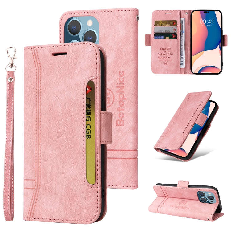 BETOPNICE Dual-side Buckle Leather Phone Case, For iPhone 14, For iPhone 14 Plus, For iPhone 14 P...