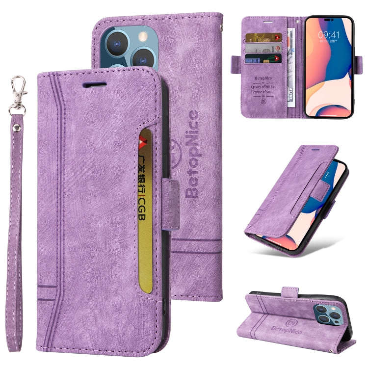 BETOPNICE Dual-side Buckle Leather Phone Case, For iPhone 14, For iPhone 14 Plus, For iPhone 14 P...