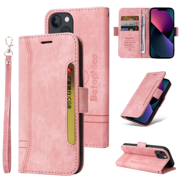 BETOPNICE Dual-side Buckle Leather Phone Case, For iPhone 14, For iPhone 14 Plus, For iPhone 14 P...