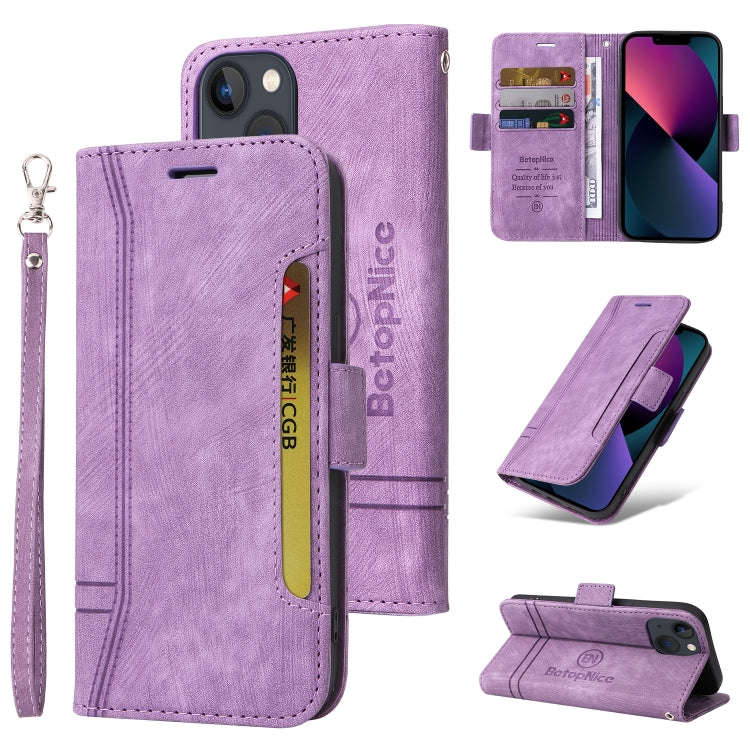 BETOPNICE Dual-side Buckle Leather Phone Case, For iPhone 14, For iPhone 14 Plus, For iPhone 14 P...