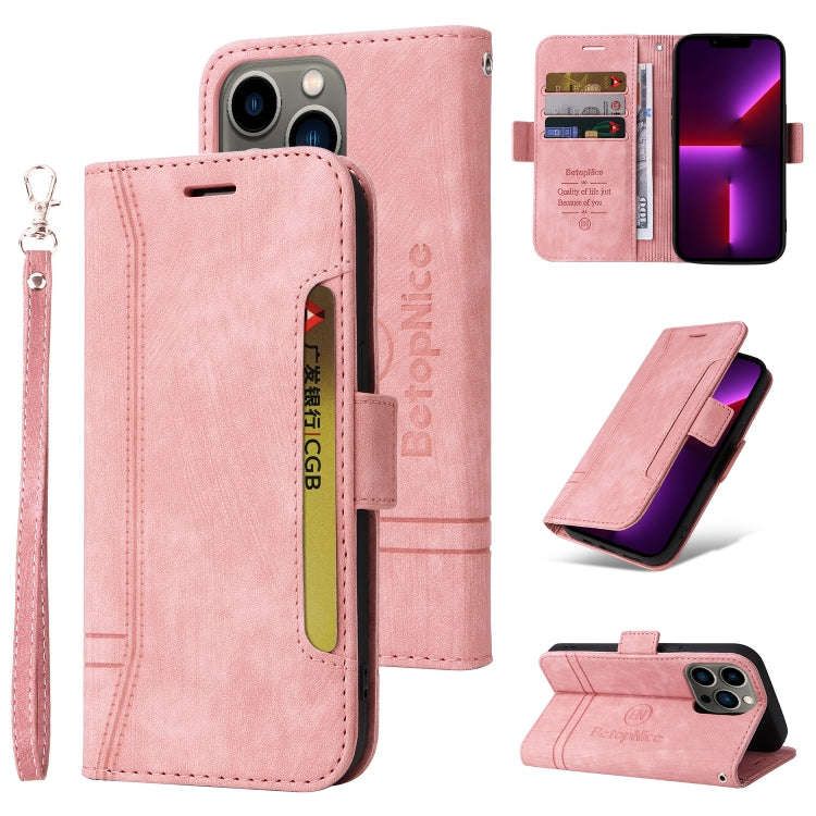 BETOPNICE Dual-side Buckle Leather Phone Case, For iPhone 14, For iPhone 14 Plus, For iPhone 14 P...