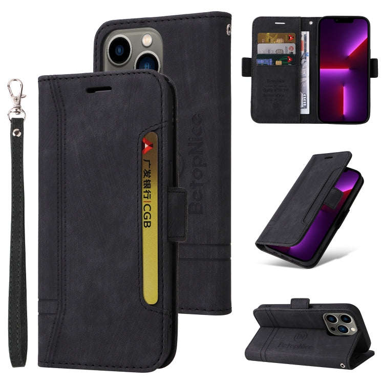 BETOPNICE Dual-side Buckle Leather Phone Case, For iPhone 14, For iPhone 14 Plus, For iPhone 14 P...