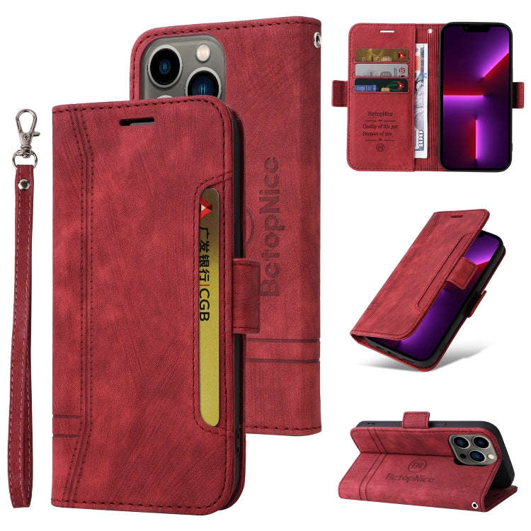 BETOPNICE Dual-side Buckle Leather Phone Case, For iPhone 14, For iPhone 14 Plus, For iPhone 14 P...