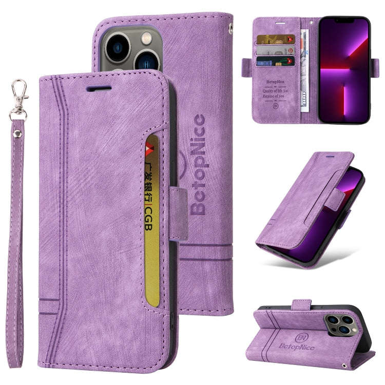 BETOPNICE Dual-side Buckle Leather Phone Case, For iPhone 14, For iPhone 14 Plus, For iPhone 14 P...