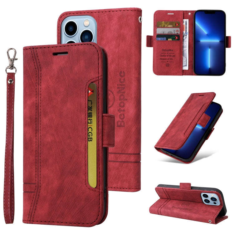 BETOPNICE Dual-side Buckle Leather Phone Case, For iPhone 14, For iPhone 14 Plus, For iPhone 14 P...