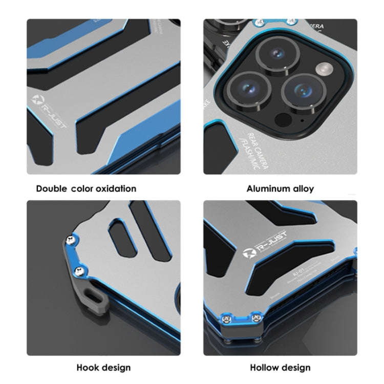 R-JUST RJ17 Shockproof Armor Metal Phone Case, For iPhone 14, For iPhone 14 Plus, For iPhone 14 P...