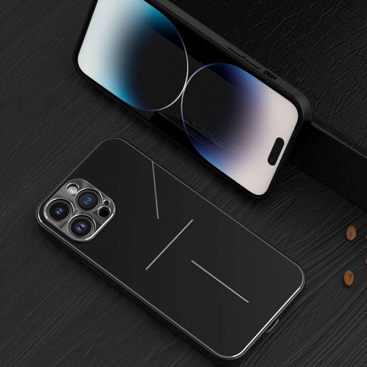 R-JUST RJ52 3-Line Style Metal TPU Shockproof Phone Case, For iPhone 14, For iPhone 14 Plus, For ...