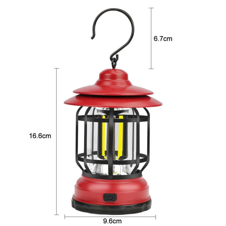Portable Retro Hanging Lamp Lantern Camping Tent Light, USB Charging, Battery Type, Not Included ...
