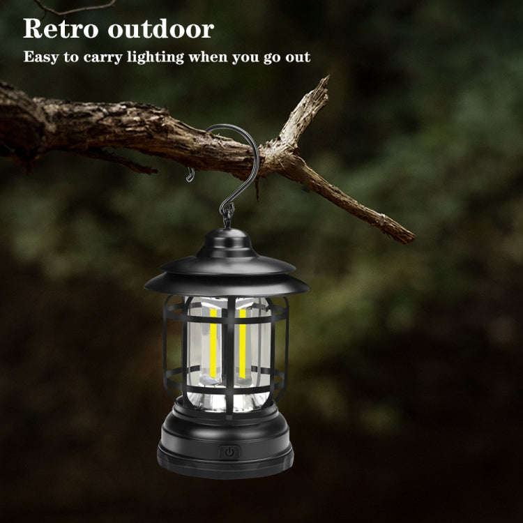 Portable Retro Hanging Lamp Lantern Camping Tent Light, USB Charging, Battery Type, Not Included ...