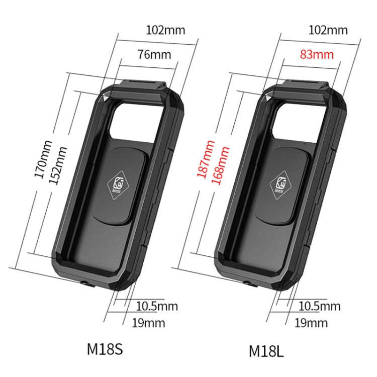 Motorcycle / Bicycle Rearview Mirror Wireless Charging Waterproof Box Mobile Phone Holder, M18S-A...
