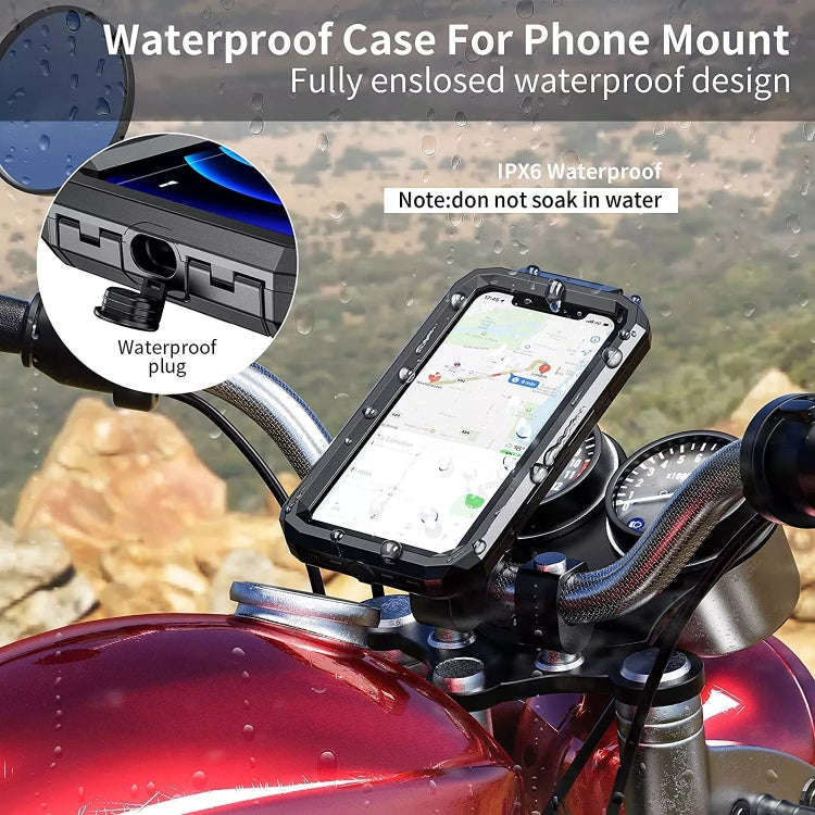 Motorcycle / Bicycle Rearview Mirror Wireless Charging Waterproof Box Mobile Phone Holder, M18S-A...