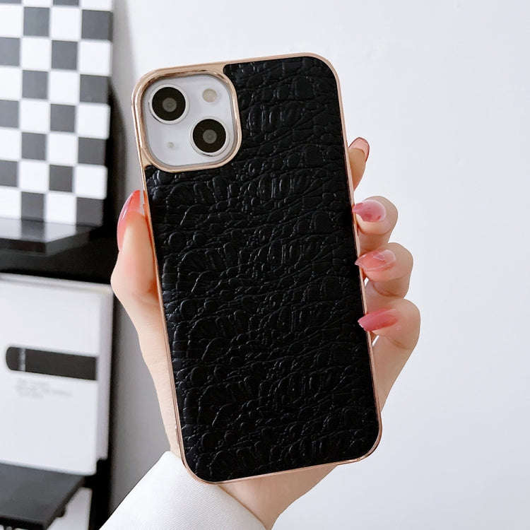 Sky Series Nano Electroplating Genuine Leather Phone Case, For iPhone 14 Pro Max