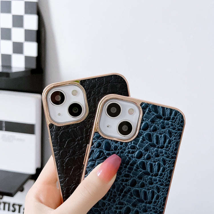 Sky Series Nano Electroplating Genuine Leather Phone Case, For iPhone 14 Pro Max