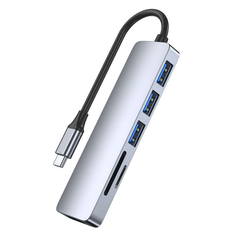 6-in-1 USB-C / Type-C to USB Docking Station HUB Adapter, 6 in 1