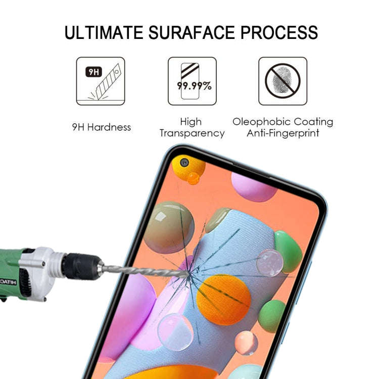 9H Surface Hardness 2.5D Full Glue Full Screen Tempered Glass Film, For Galaxy A11, For Galaxy A2...