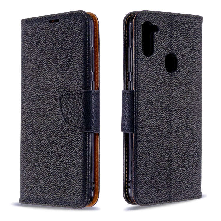Litchi Texture  Pure Color Horizontal Flip PU Leather Case with Holder & Card Slots & Wallet & La...