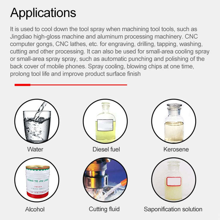 CNC Lathe Mist Coolant Lubrication Spray Engraving Machine Cooling Sprayer, Without Magnetic Base...