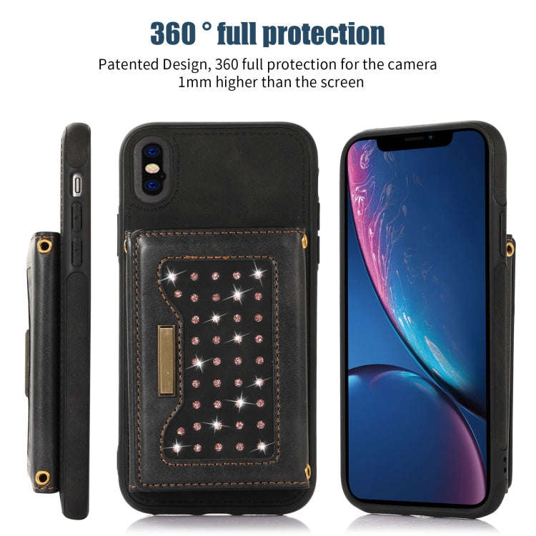 Three-fold RFID Leather Phone Case with Lanyard, For iPhone XS, For iPhone XS Max, For Samsung Ga...