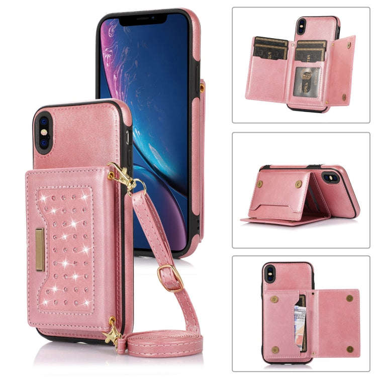 Three-fold RFID Leather Phone Case with Lanyard, For iPhone XS, For iPhone XS Max, For Samsung Ga...