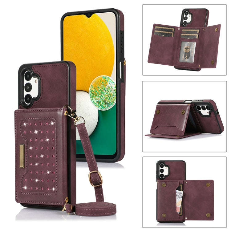 Three-fold RFID Leather Phone Case with Lanyard, For iPhone XS, For iPhone XS Max, For Samsung Ga...