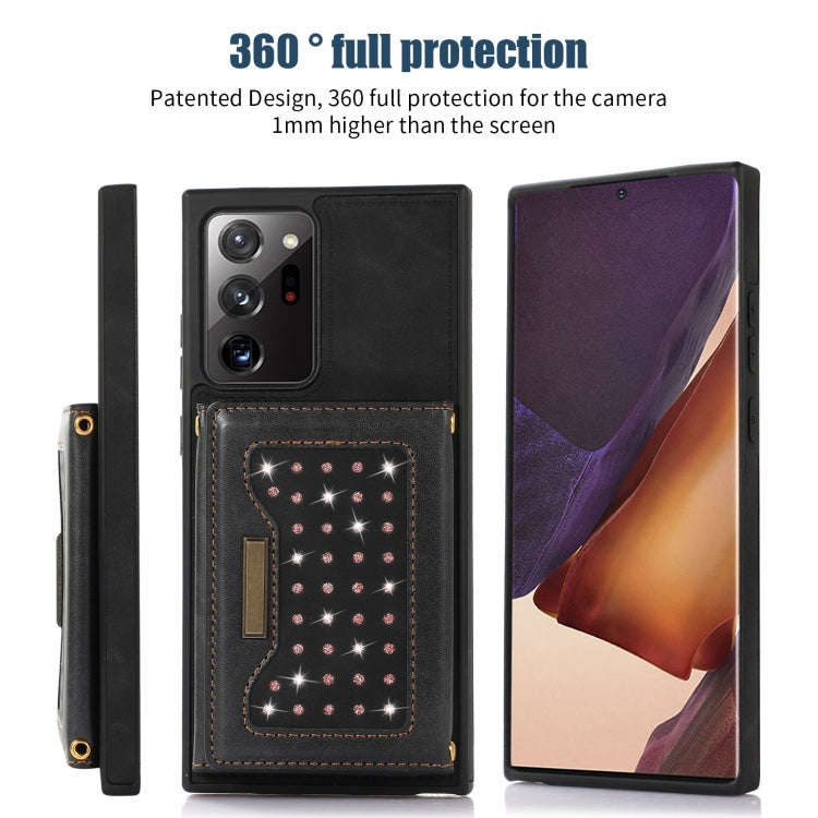 Three-fold RFID Leather Phone Case with Lanyard, For Samsung Galaxy Note20 Ultra, For Samsung Gal...